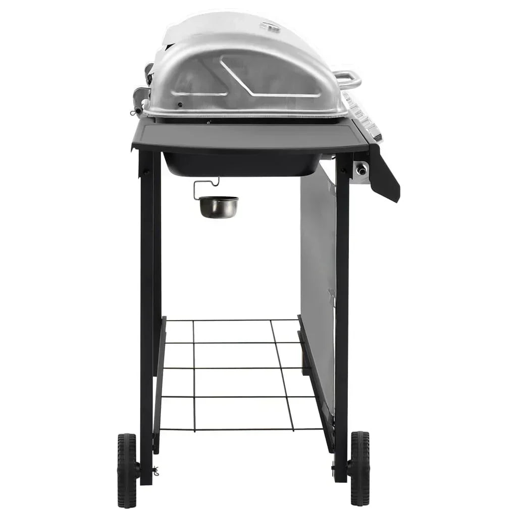Grill Gazowy 6-Palnikowy Czarno-Srebrny Vidaxl