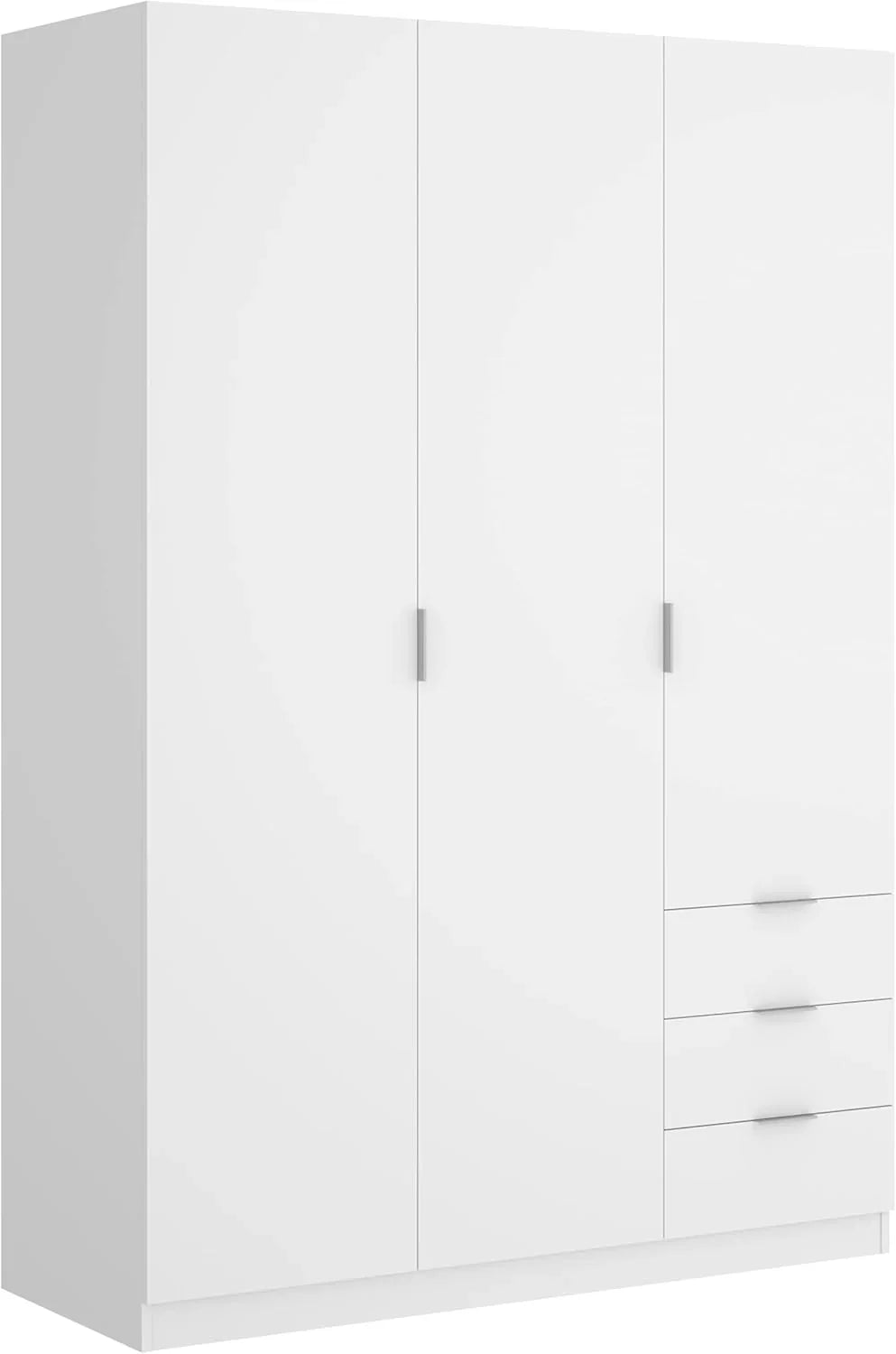DEKIT GRUPO RIMOBEL Szafa 3-drzwiowa z 3 szufladami - Biała - 121X184X52 cm