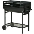 Metalowy Grill Węglowy 90x45x96 Cm-outsunny. Czarny