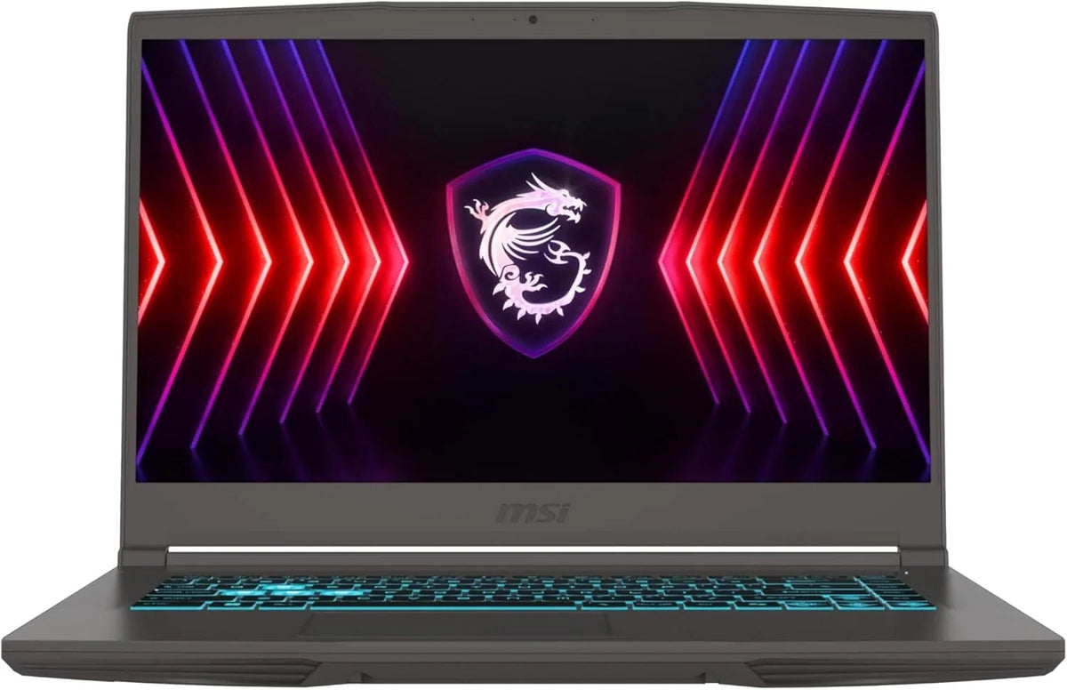 MSI Thin 15 B12UC-1842XES - Laptop 15,6" Full HD (Intel Core i5-12450H, 16 GB RAM, 512 GB SSD, NVIDIA RTX 3050, Bez systemu operacyjnego) Kolor szary - Klawiatura QWERTY hiszpańska