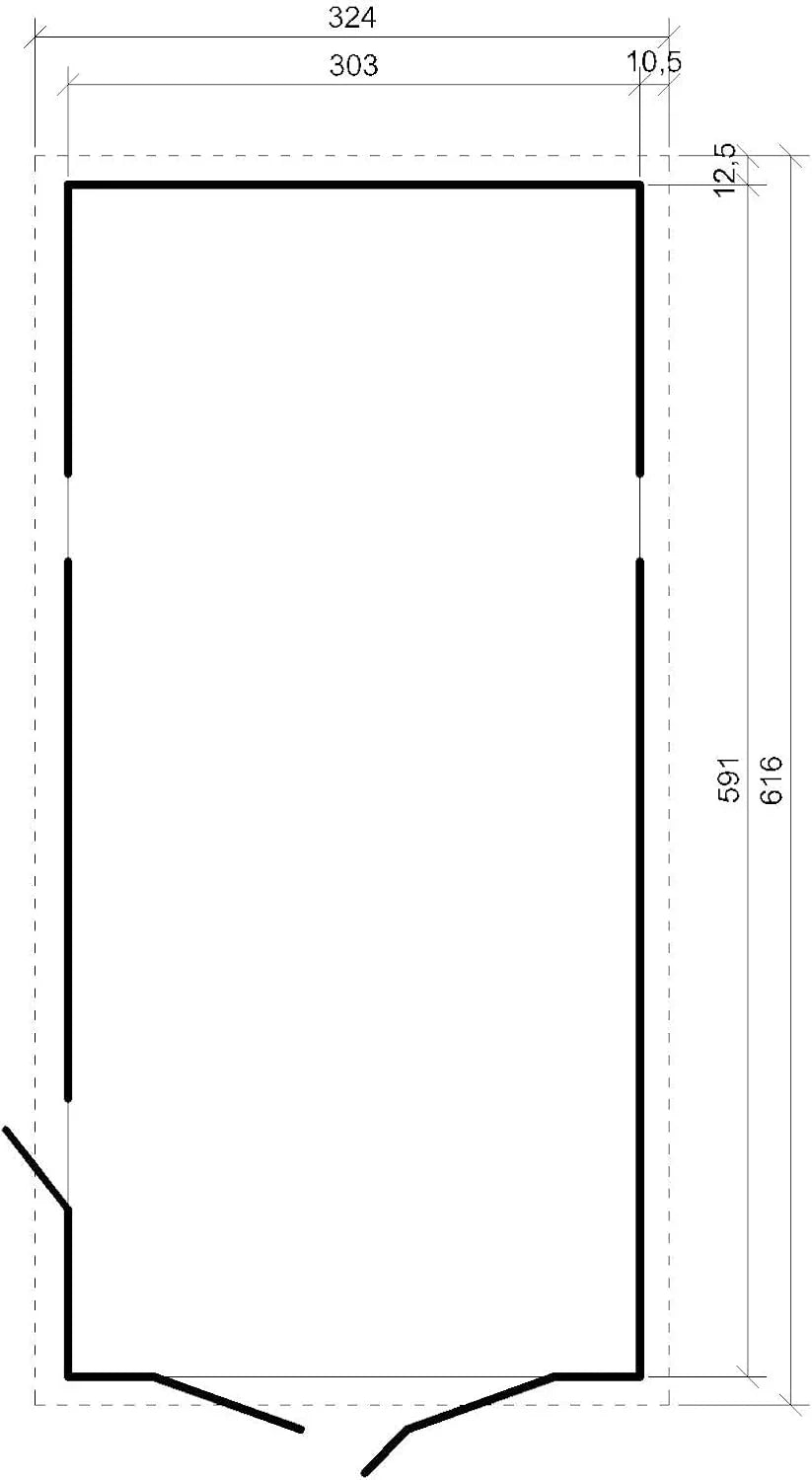 Garaż drewniany naturalny - szopa z drewna sosnowego/świerkowego - A222x616x324 cm / 18 m² - Konstrukcja panelowa - Warsztat ogrodowy - Garaż samochodowy, szopa na narzędzia - TIMBELA M102