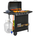 Grill Gazowy Ze Stali Abs 121x54x97 Cm-outsunny. Czarny
