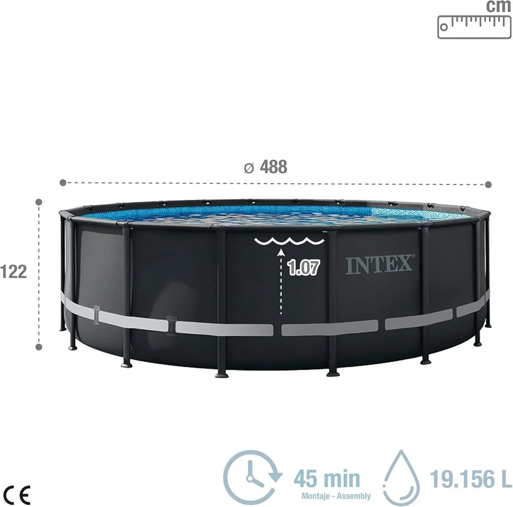 Intex Basen stelażowy okrągły Ultra XTR Frame 488x122 cm z pompą filtrującą (55216)