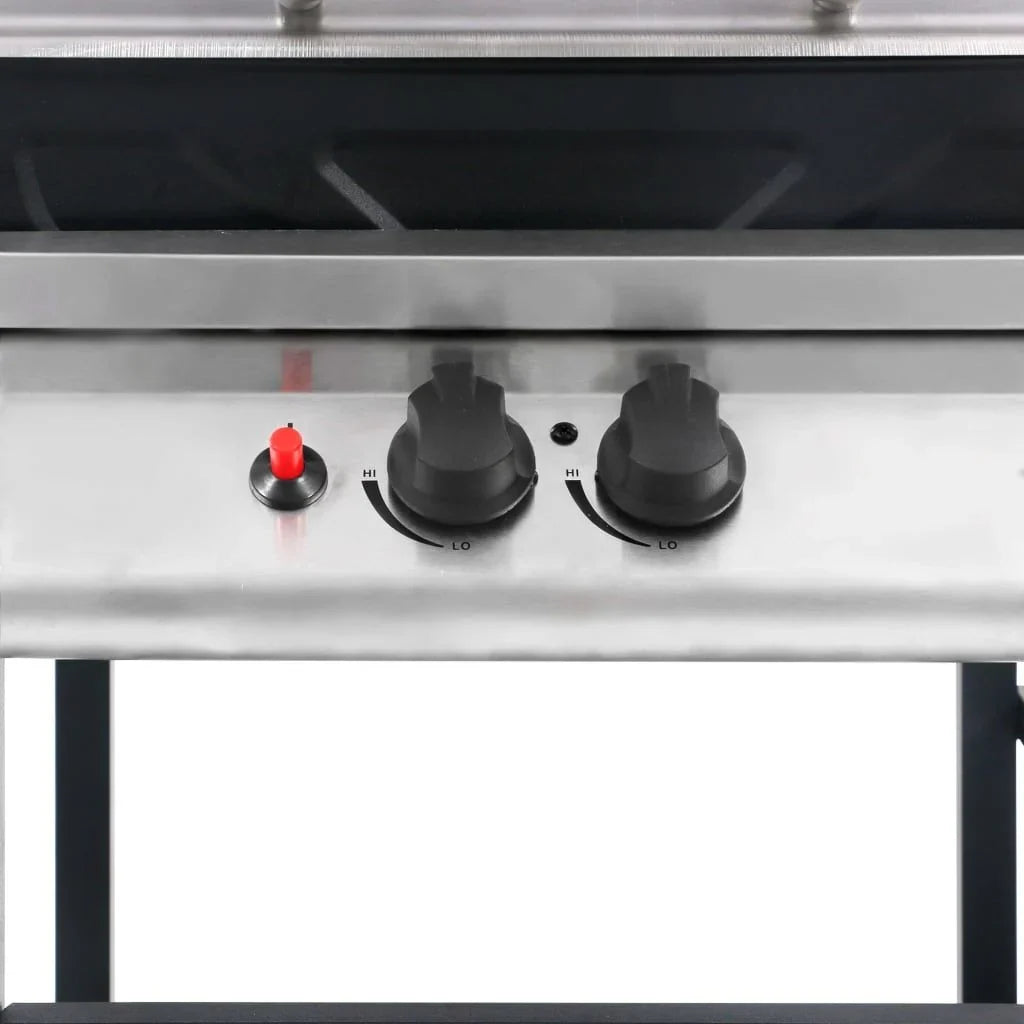 Przenośny Grill Gazowy Z Półką Vidaxl, Czarno-Srebrny