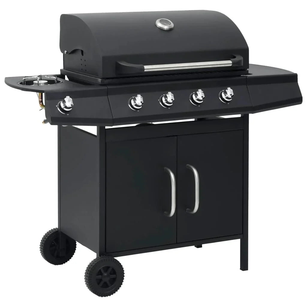 Grill gazowy Barbacoa 4+1 palniki czarny Vidaxl