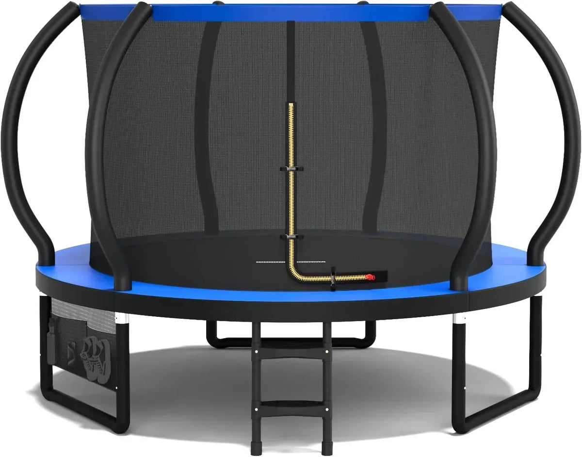 Devoko Trampolina Ogrodowa dla Dzieci Ø 228/305/366/427 cm, Trampolina Zewnętrzna "Dynia" z Certyfikatem GS z Siatką Bezpieczeństwa, Drabinką, Udźwig 150 kg