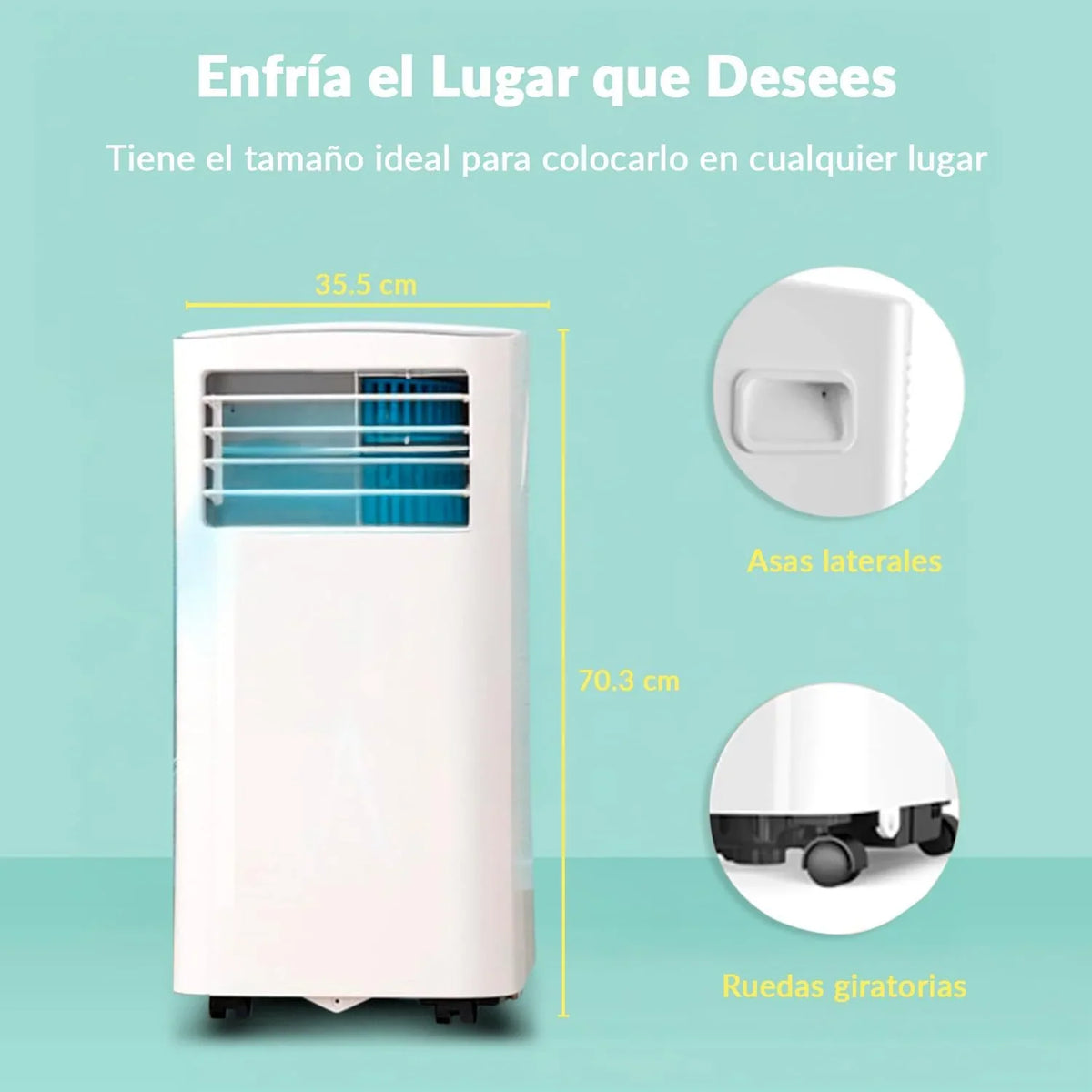 COMFEE Pingüino Przenośny Klimatyzator 8000 BTU / 2000 Frigorii – Klimatyzator bez jednostki zewnętrznej – Cicha Chłodziarka Niskie Zużycie Energii z Zestawem Okiennym | 3w1 Chłodzi, Wentyluje i Osusza