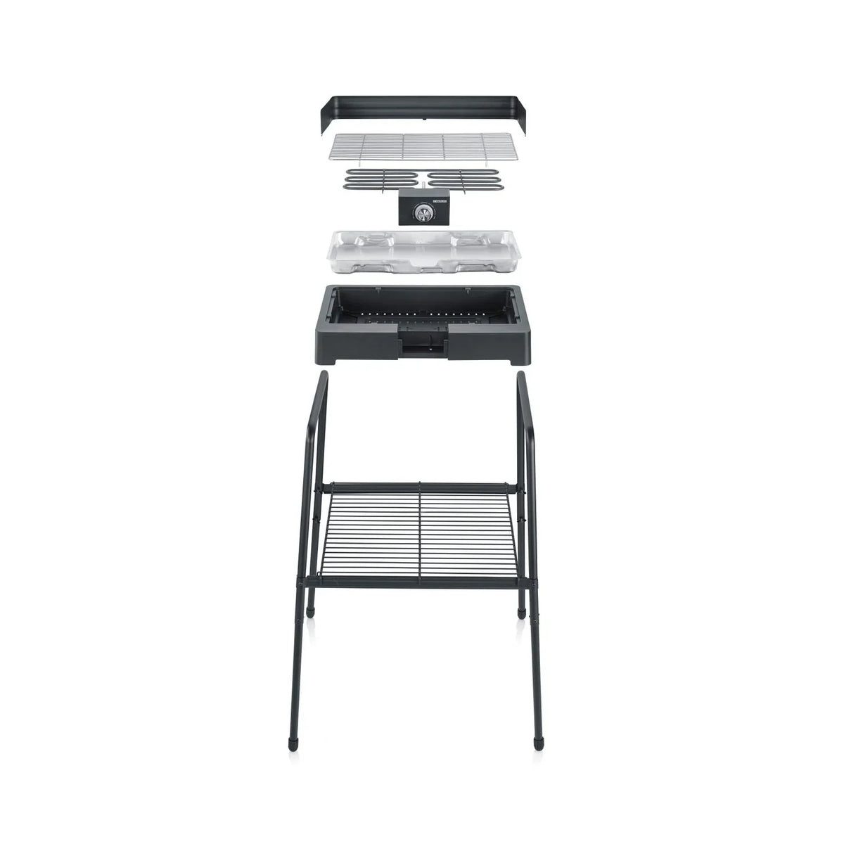 Grill elektryczny Severin PG 8566 z nóżkami, czarny, 2200 W