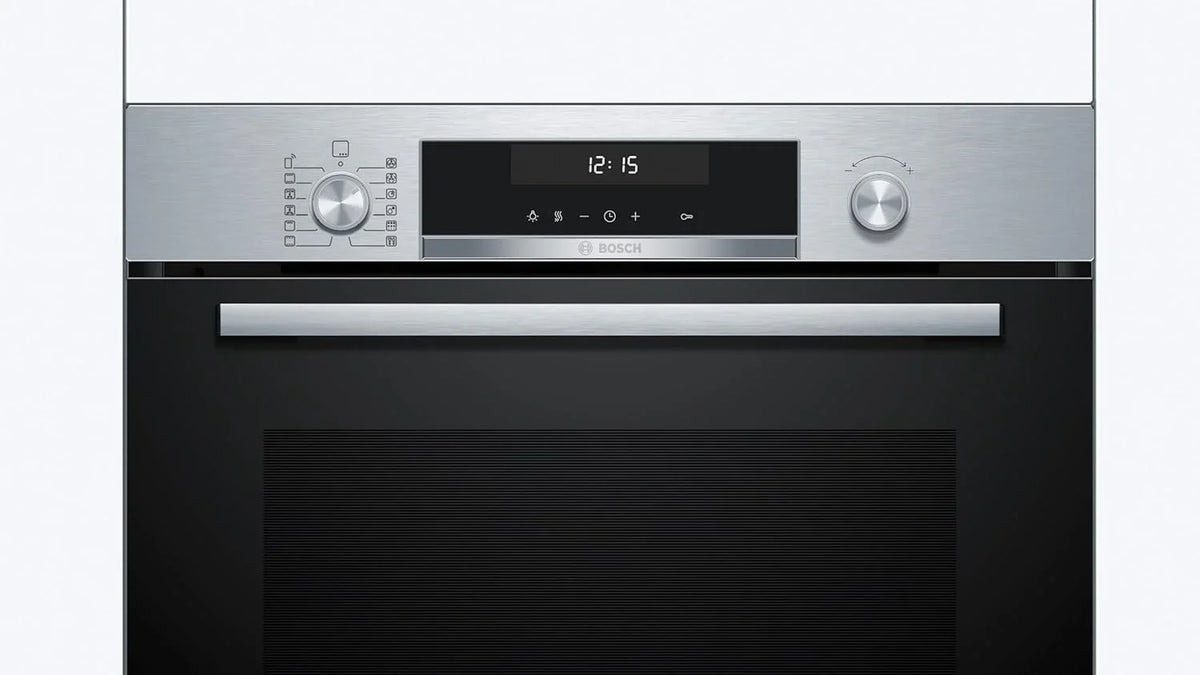 Bosch - Piekarnik wielofunkcyjny z funkcją samooczyszczania, szer. 60 cm, Seria 6, Home Connect, Termoobieg 3D, Chowane pokrętła, Czarny, HBG578ES7