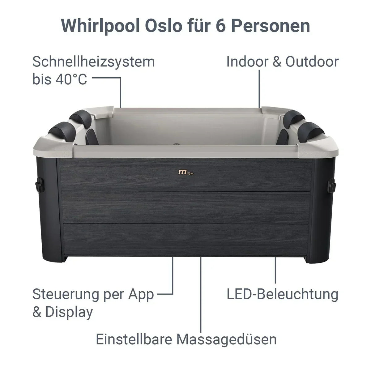 2026 Jacuzzi Spa Oslo z oświetleniem LED