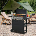 2026 Grill gazowy SEGMART 4-palnikowy ze stali nierdzewnej – 34 200 BTU, grill do ogrodu/na patio z dwoma składanymi półkami i termometrem, idealny na kemping i do gotowania na świeżym powietrzu