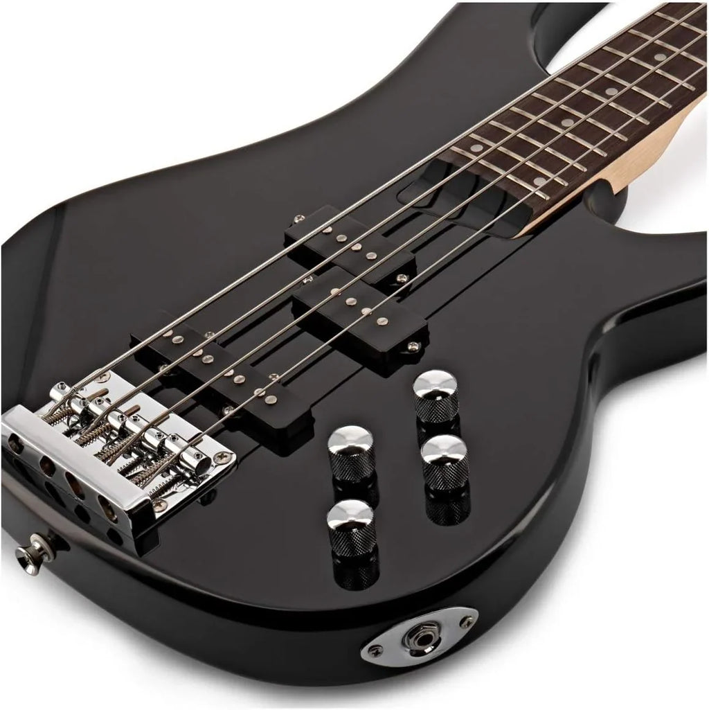 Gitara Basowa Elektryczna Chicago By Gear4music Z Wzmacniaczem 15 W, 4-strunowa, Czarna