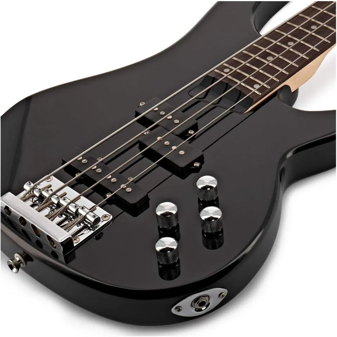 Gitara Basowa Elektryczna Chicago By Gear4music Z Wzmacniaczem 15 W, 4-strunowa, Czarna