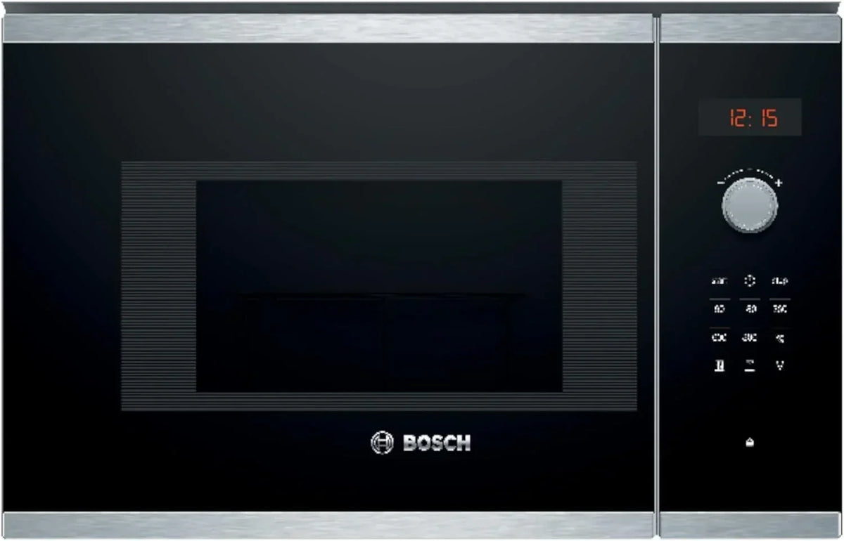Bosch - Kuchenka mikrofalowa do zabudowy, 800 W, 20 litrów, Seria 4, Grill, Czarny/Inox, BEL523MS0