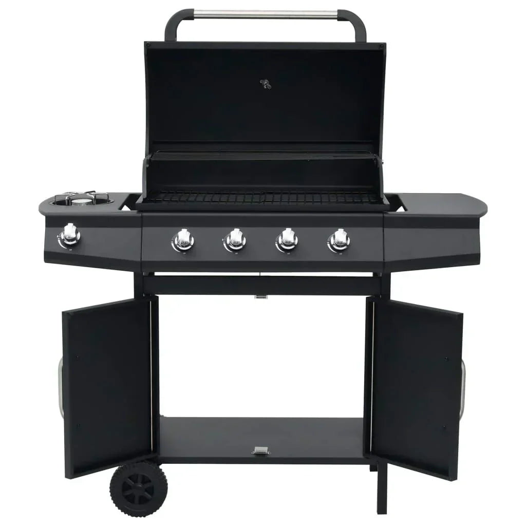 Grill Gazowy 4+1 Palniki Czarny Vidaxl