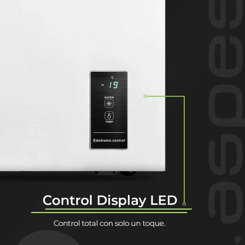 Aspes Congelador Horizontal Blanco ACHH4500EDC. Pojemność 418 litrów, Dual Cooling, 2 kosze, Niski Poziom Hałasu, Klasa Efektywności Energetycznej E