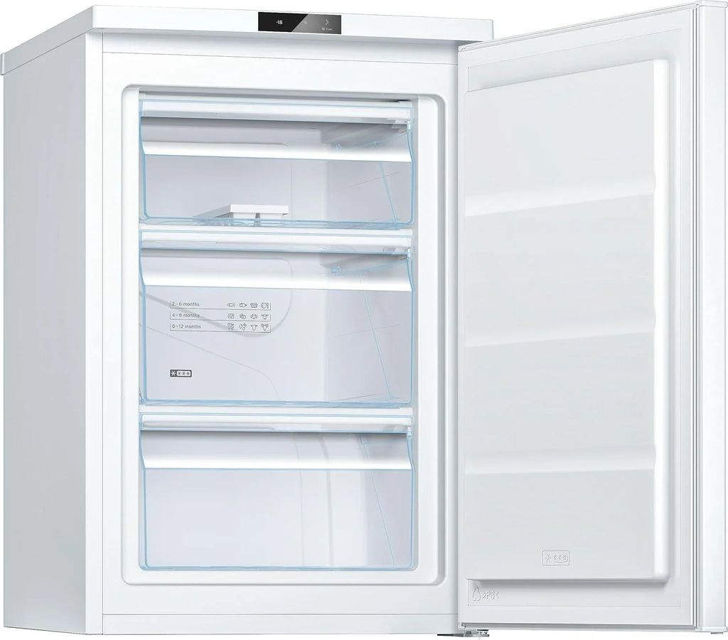 Bosch GTV15NWEB – Wolnostojąca zamrażarka (seria 2, 83 l, 3 szuflady zamrażarki, 85 x 56 cm), biała