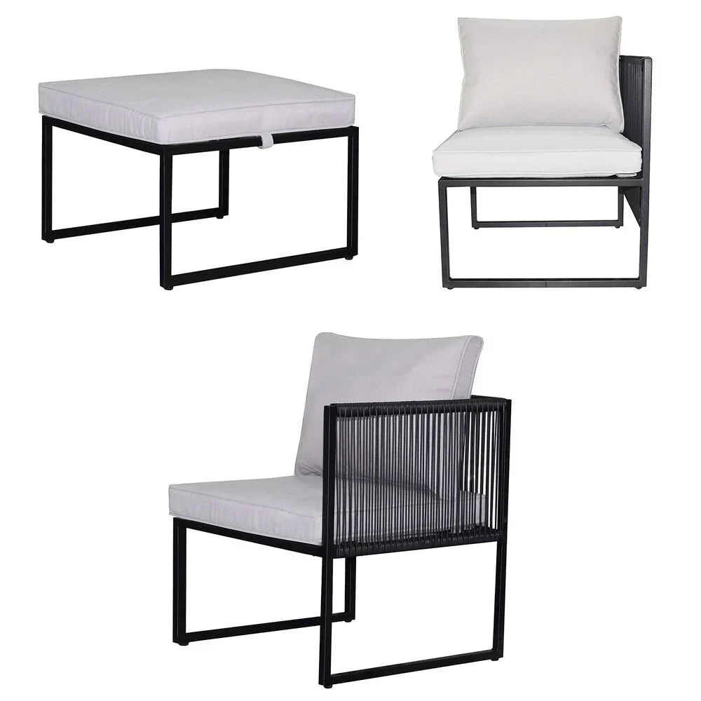 Jumi garden furniture set, with cushions, grey