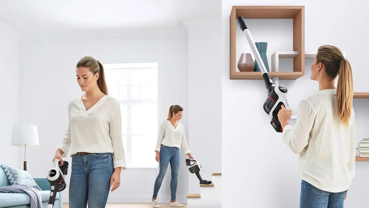 Bosch BBS611AM Unlimited Seria | 6 – Odkurzacz 2w1 pionowy i ręczny, bezworkowy i bezprzewodowy, akumulator 18V, kolor biały