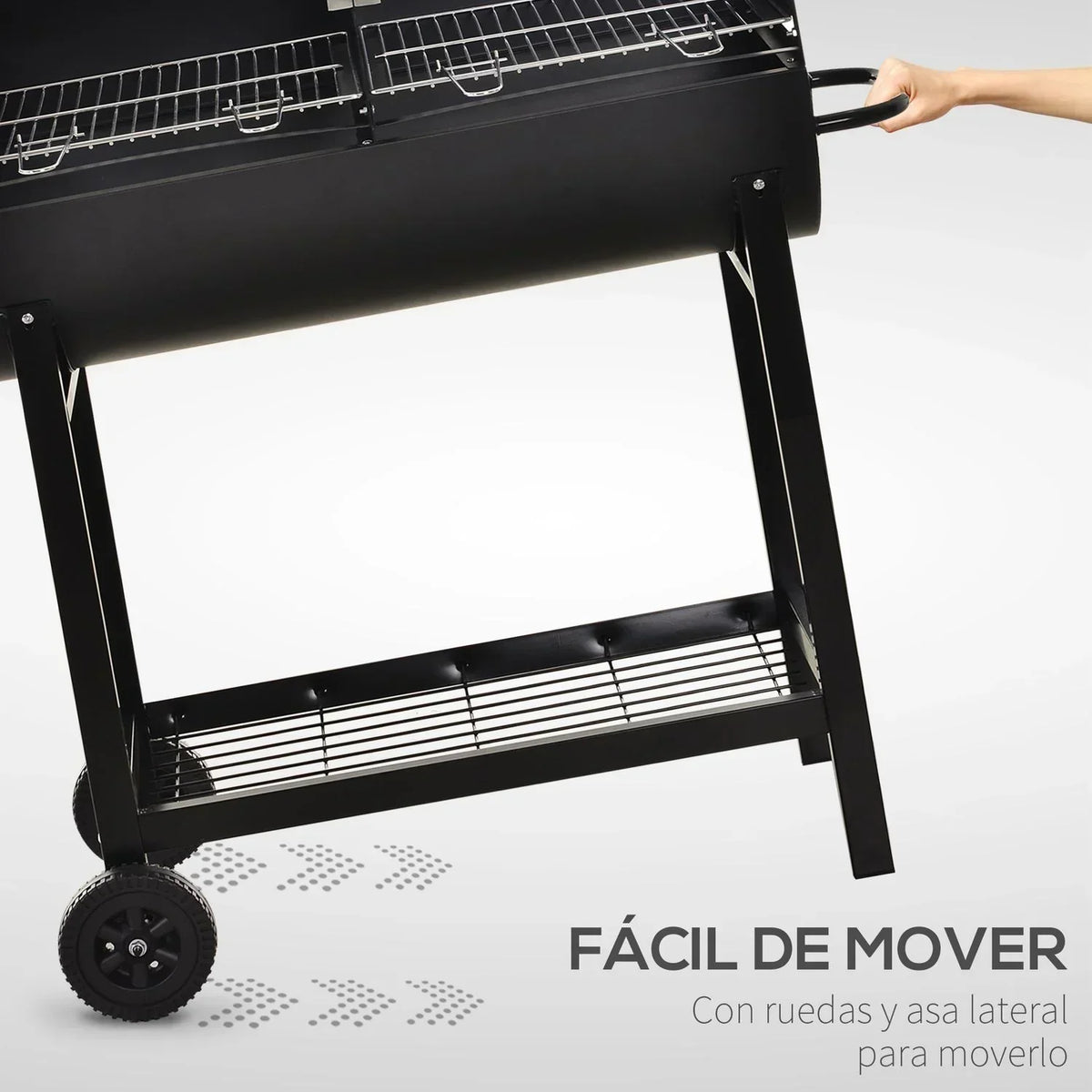Metalowy Grill Węglowy 90x45x96 Cm-outsunny. Czarny