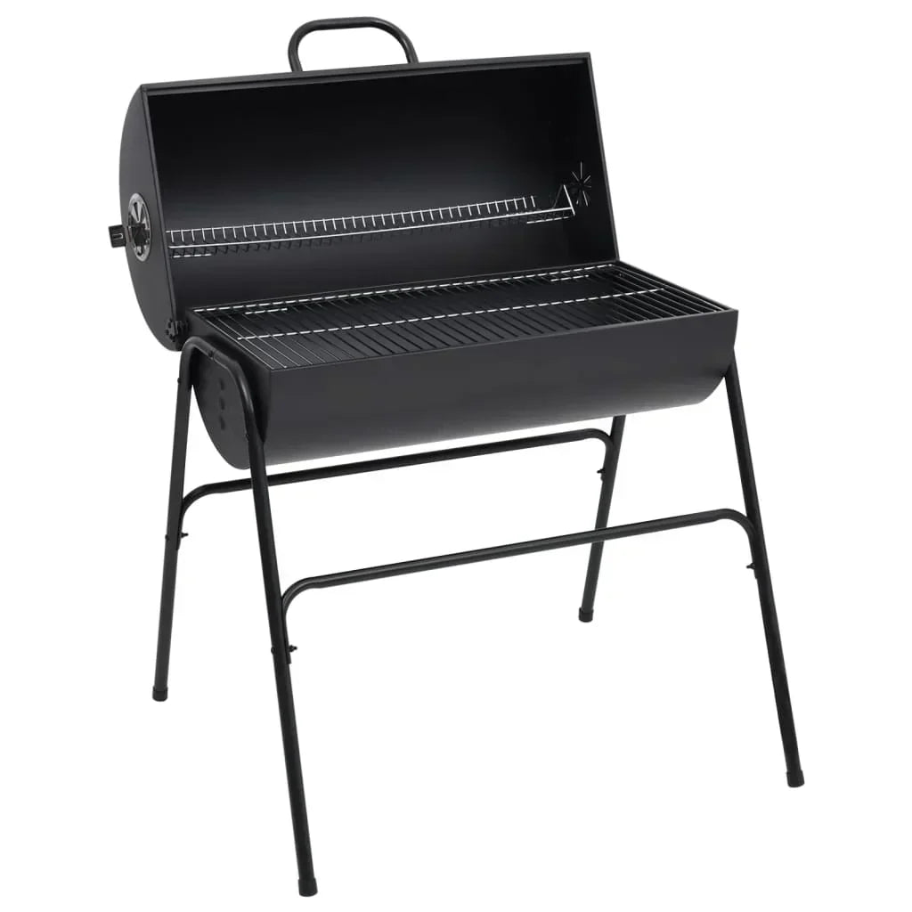 2026 Grill z 2 czarnymi rusztami do gotowania – Przenośny grill o wymiarach 80x95x90 cm ze stali