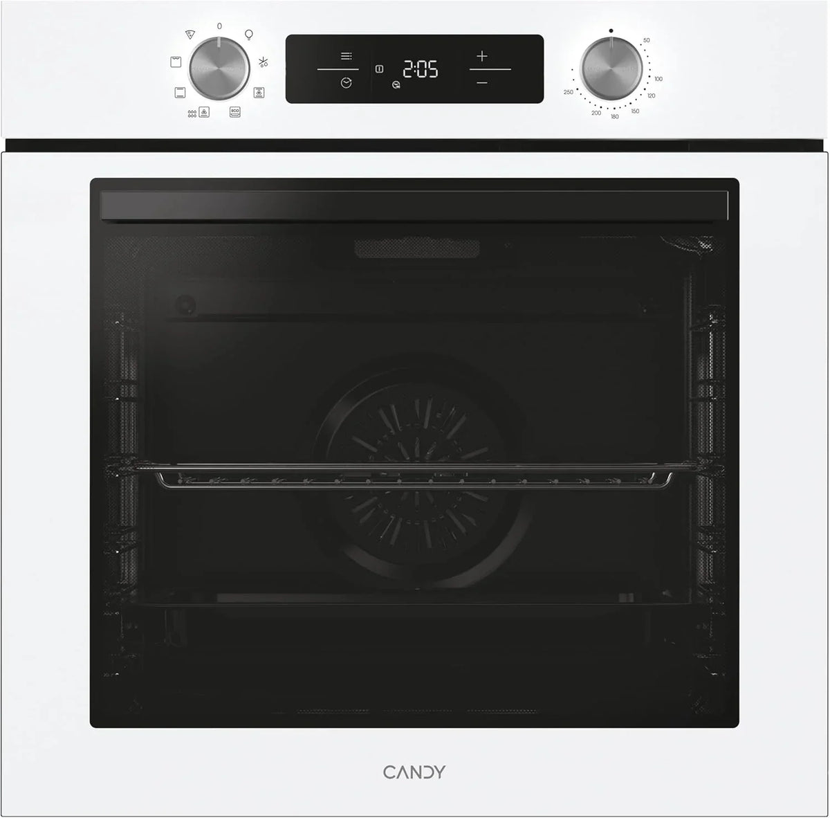 Candy Bake 600 CA6 N3T1HTW Piekarnik Wielofunkcyjny, 78L, Przepisy przez aplikację hOn, 1 Taca i 1 Ruszt, Czyszczenie Hydrolityczne, Konwekcja + Wentylator, 9 Funkcji, Ready UX, Biały