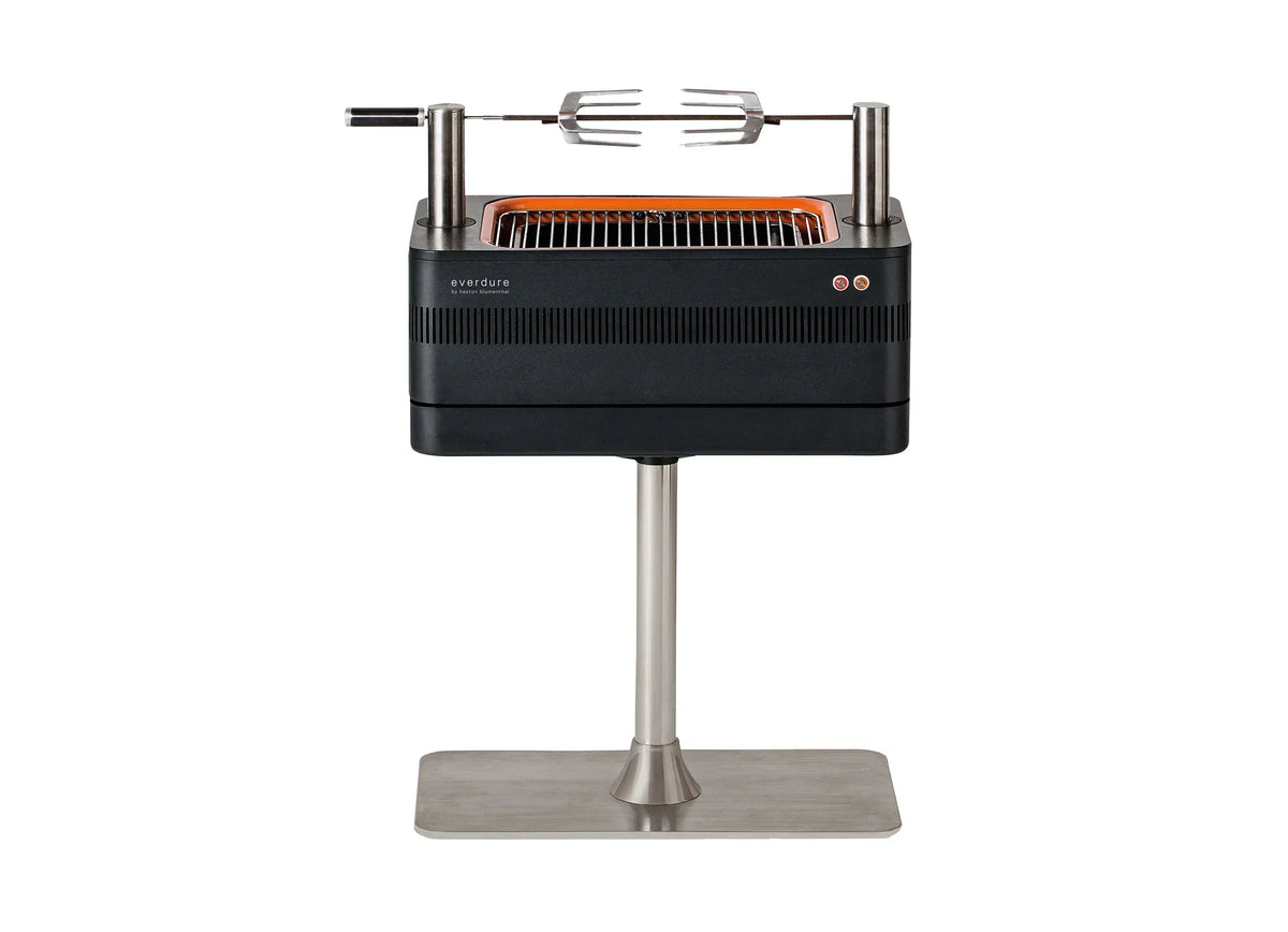 2026 Grill Węglowy z Zapłonem Elektrycznym – Szybkie Rozpalanie Płomieniem 1400W Fast Flame Ignition™ – Zawiera Rożen Obrotowy (15 kg) i Stojak