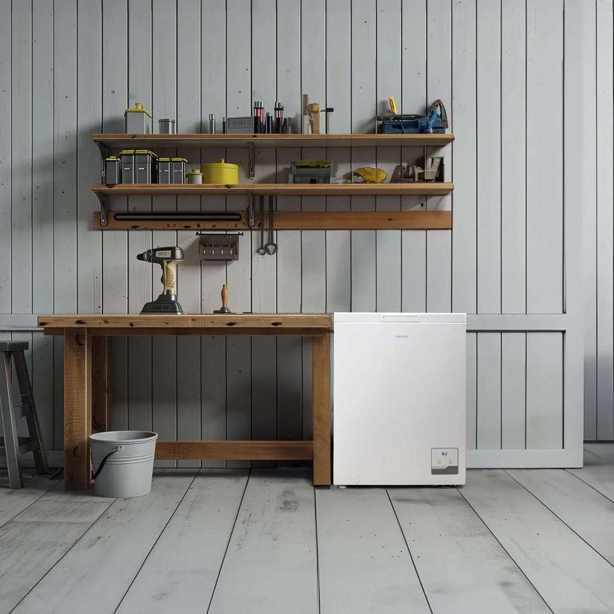 Cecotec Congelador Horizontal Bolero CoolMarket Chest 142 White E, Pojemność 142 l, Tryb Inverter Plus, Dual Function, Funkcja szybkiego zamrażania, Wewnętrzny kosz, Elektroniczne sterowanie, Klasa E