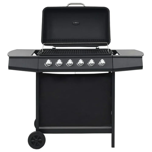 2026 Czarny przenośny grill gazowy z 6 palnikami ze stali V3794
