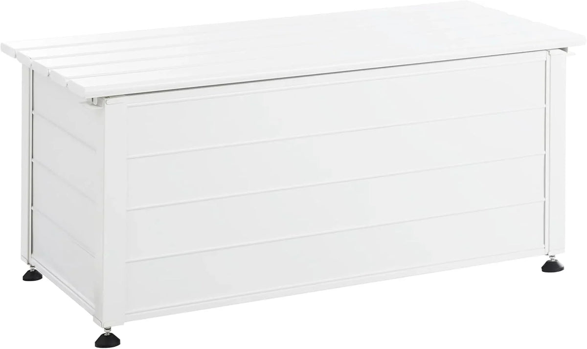 Beliani Aluminiowa skrzynia ogrodowa biała 113 x 50 cm Campalto