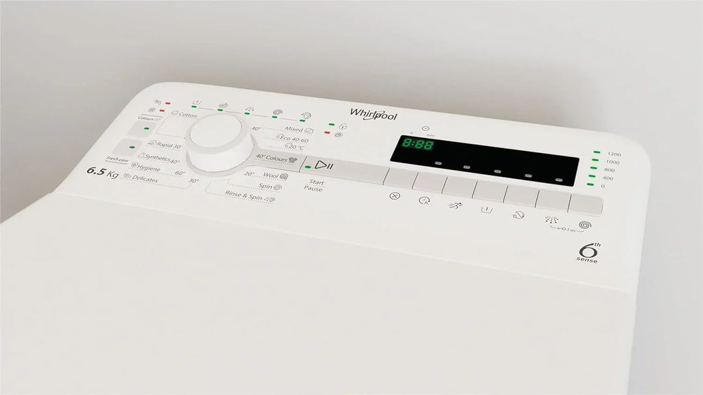 Whirlpool - Pralka ładowana od góry 6,5 kg TDLR 65230SS EU/N biała, 1200 obr./min, technologia 6. Zmysł i FreshCare, silnik uniwersalny, klasa energetyczna D