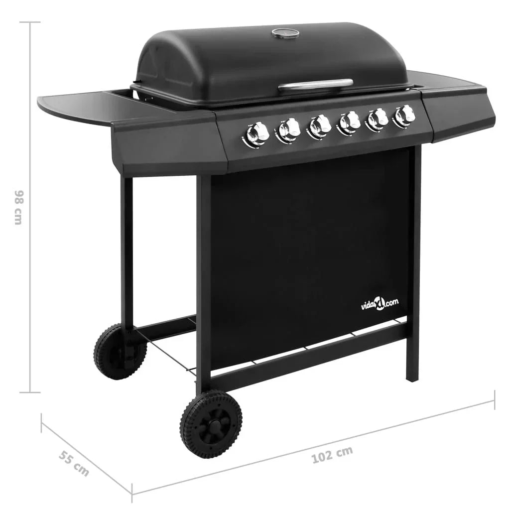 Czarny Grill Gazowy Vidaxl Z 6 Palnikami
