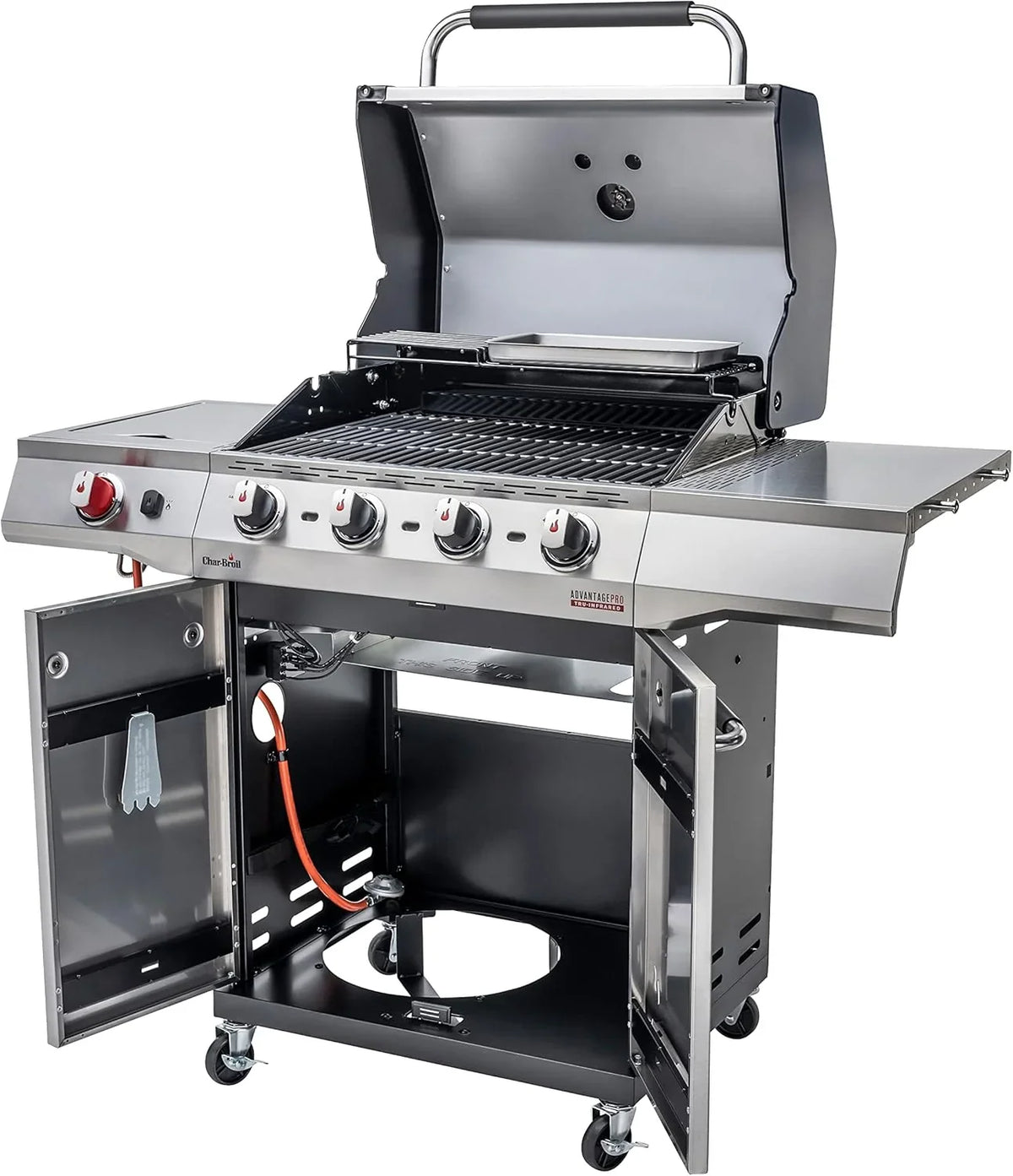 Char-Broil Grill gazowy Advantage PRO S 4 - Grill gazowy z 4 palnikami i technologią TRU-Infrared, palnik o wysokiej wydajności 900°C, ruszty żeliwne