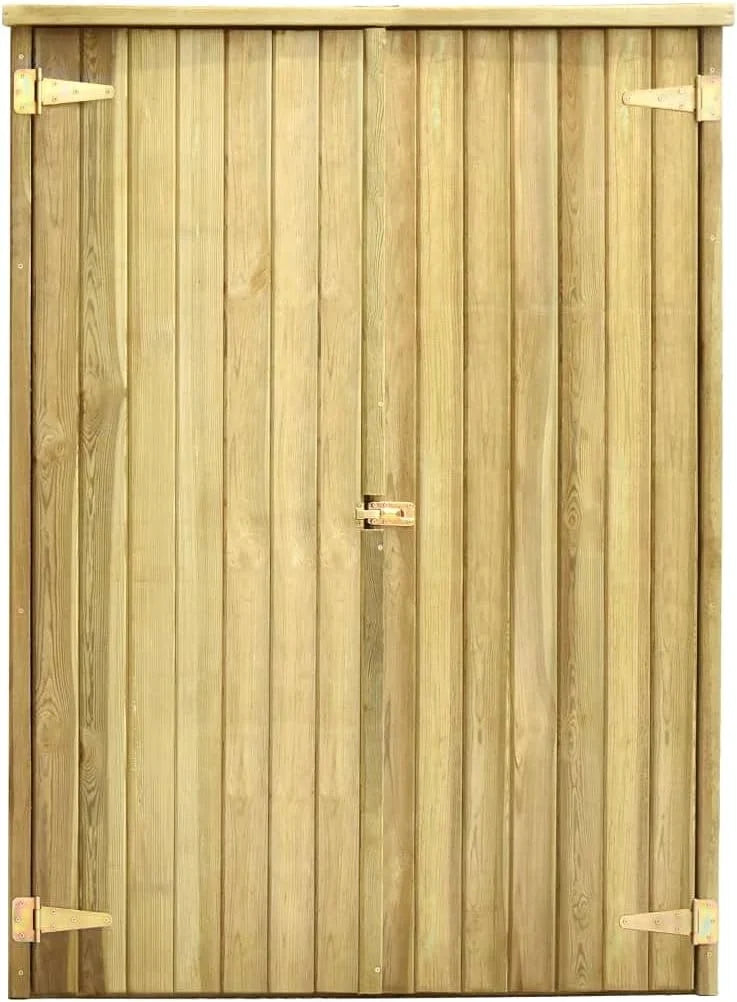 Tidyard Szopa Narzędziowa Ogrodowa Szafa z 4 Półkami Podporowymi Szopa Narzędziowa Drewutnia Szafa Zewnętrzna Drewno Sosnowe Impregnowane 123 x 50 x 171 cm