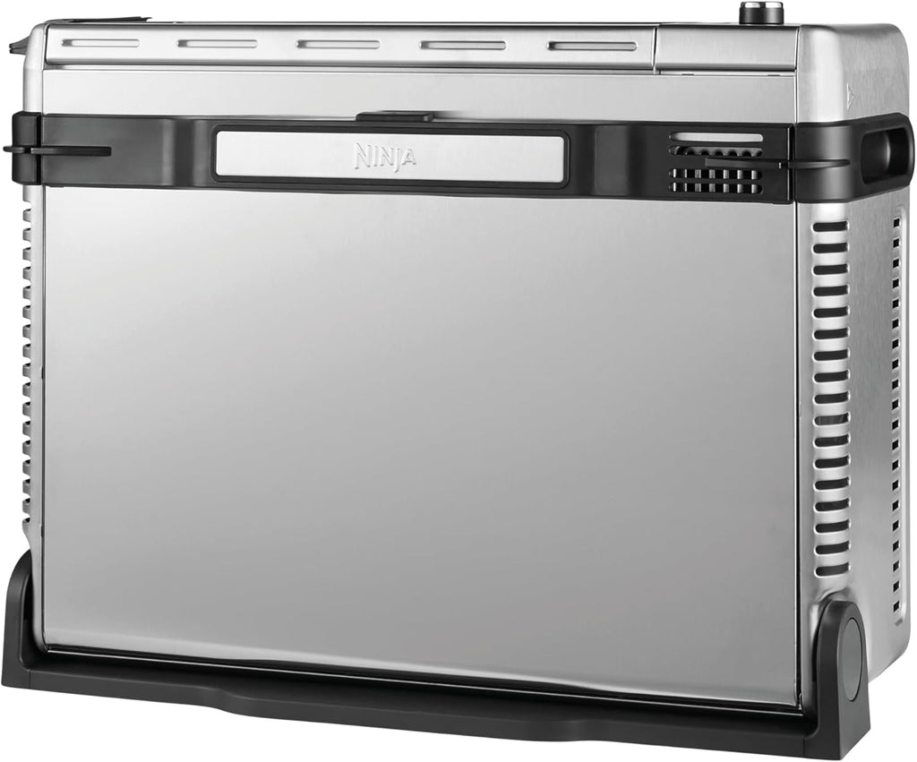 Ninja Foodi 10 w 1, piekarnik wielofunkcyjny, przenośny mini piekarnik na blat, frytkownica beztłuszczowa, pieczenie, grill, ciasta i więcej,10 funkcji gotowania, srebrno/czarny, DT200EU