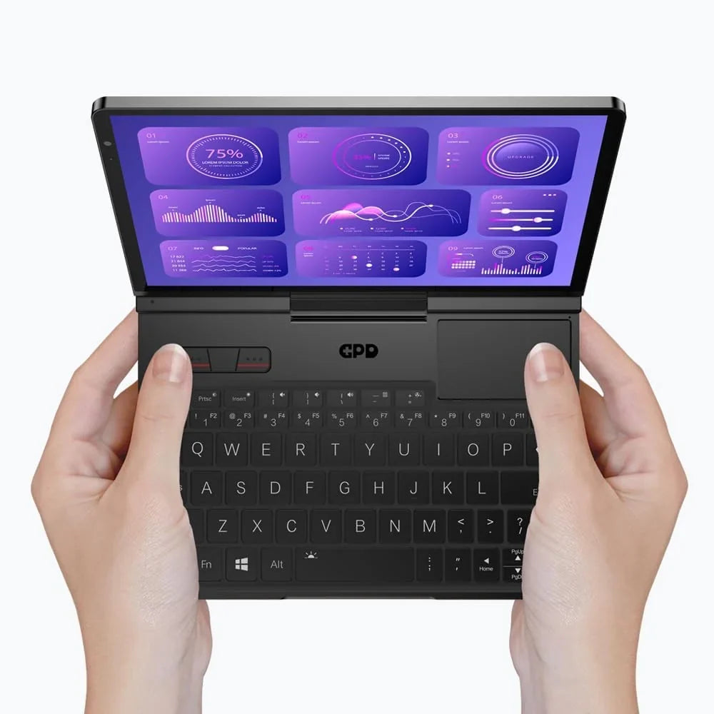 GPD Pocket 4 (8840U) Ultraprzenośny komputer PC z aluminium z systemem Windows 11, obrotowy ekran 8.8" Ultra HD 180°, Ryzen 7 8840U, 16 GB RAM LPDDR5x, 1 TB SSD NVMe, Wi-Fi 6E, Ethernet 2.5G, Bluetooth 5.3