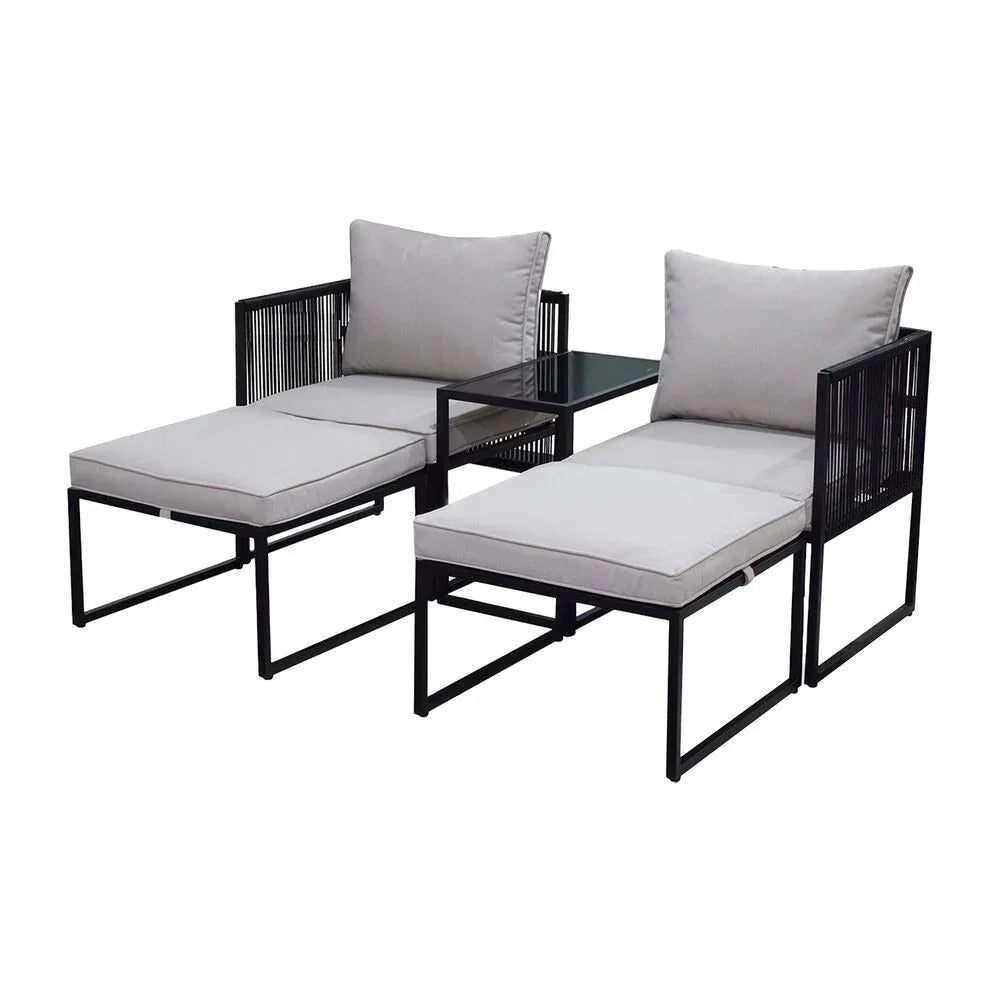 Jumi garden furniture set, with cushions, grey