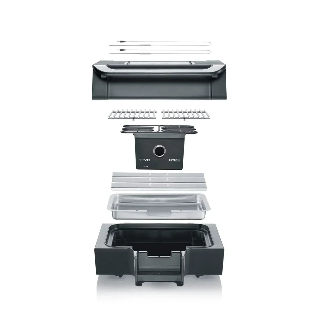 Grill elektryczny Barbacoa z cyfrowym wyświetlaczem OLED Sevo GT czarny PG 8106 Severin