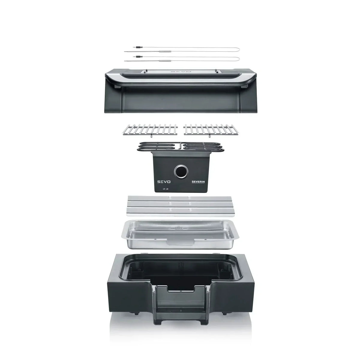 Grill elektryczny Barbacoa z cyfrowym wyświetlaczem OLED Sevo GT czarny PG 8106 Severin