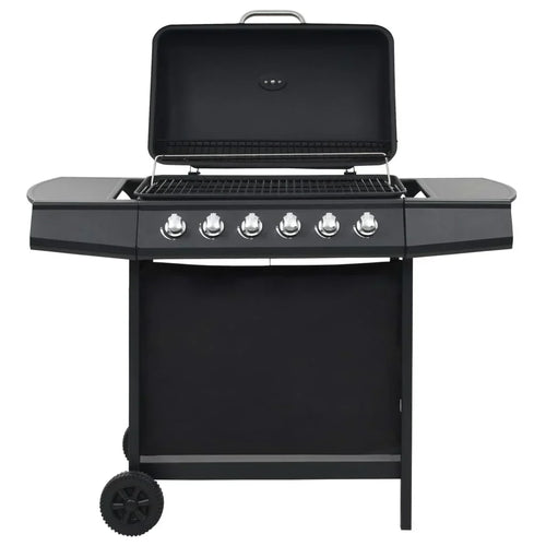 2026 Czarny, stalowy grill gazowy V3794 z 6 palnikami