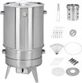 Wędzarnia beczkowa Grill do mięsa Materiał ze stali nierdzewnej Grill obrotowy 360° Z termometrem i pojemnikiem na popiół 50 cm średnicy Grill