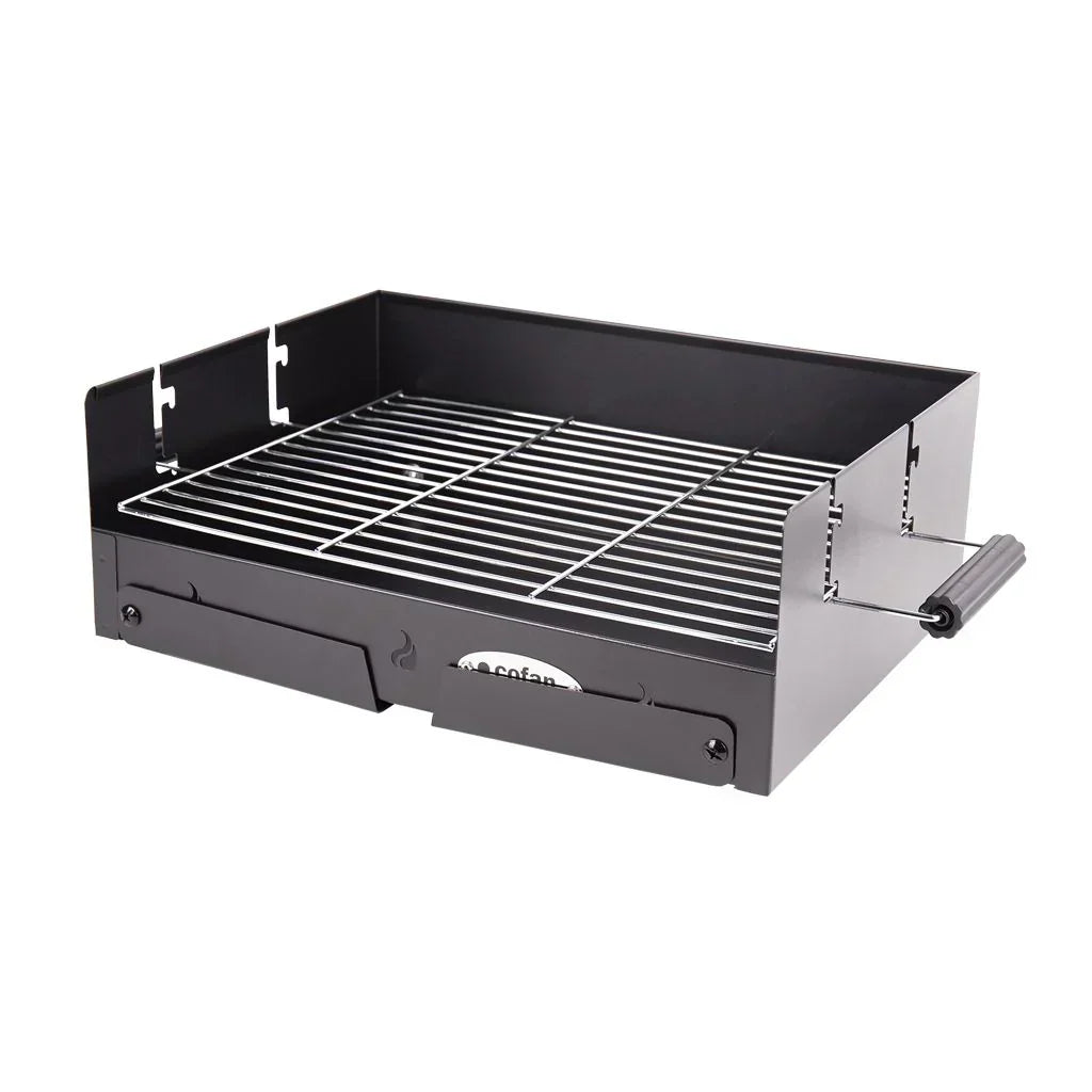 Cofan Przenośny Grill Węglowy | Chromowany Ruszt Stalowy | Składany Grill | Z Uchwytami Bocznymi | Idealny Na Kemping, Do Ogrodu I Na Taras | Wymiary: 45,5 X 34,5 X 31,5 Cm