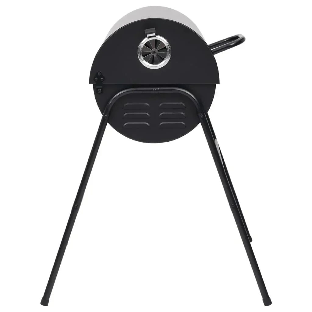 2026 Czarny grill z 2 rusztami do gotowania – Przenośny grill ze stali o wymiarach 80x95x90 cm