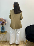 Blazer recta doble botonadura camel