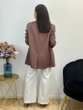 Blazer recta hombreras terracota