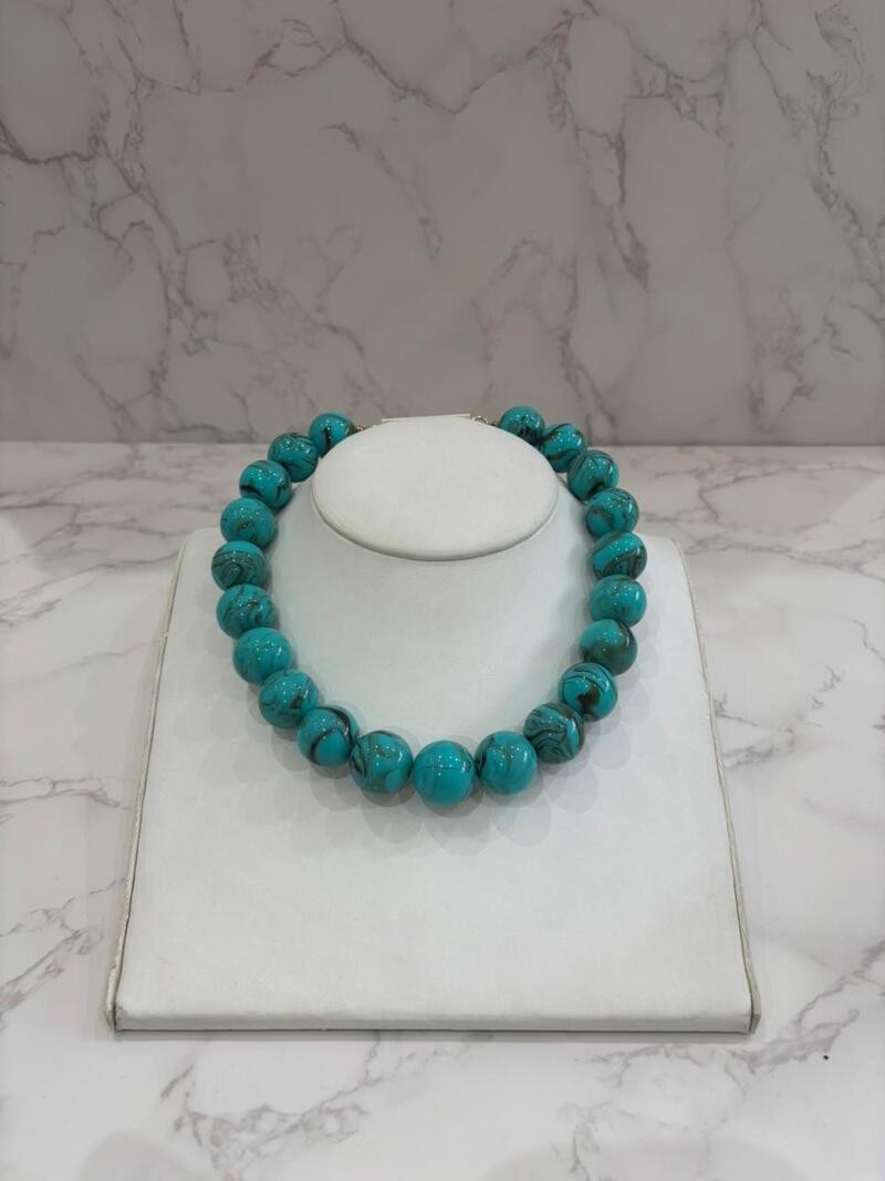 Collar ball jaspe turquesa