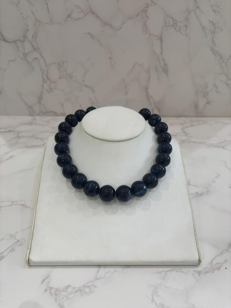 Collar ball jaspe azul